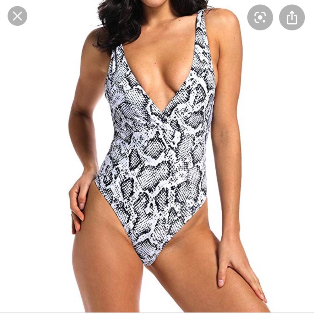 Size S snake print one piece bathing suit